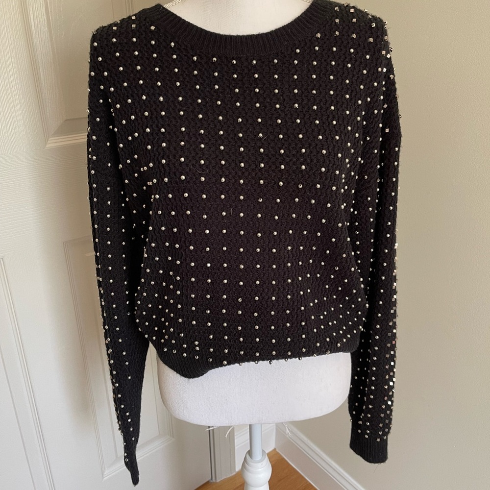 Endless Rose Black Studded Sweater